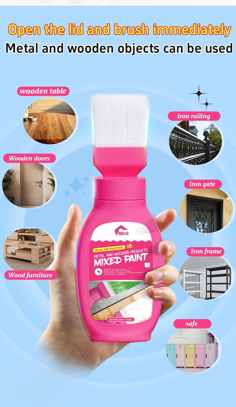 Brush Metal Paint for Doors and Windows, Iron Art Railings, Stainless Steel, Water-Based Latex Paint, Color Adjustment, Renovation Wood Paint, Oil Paint