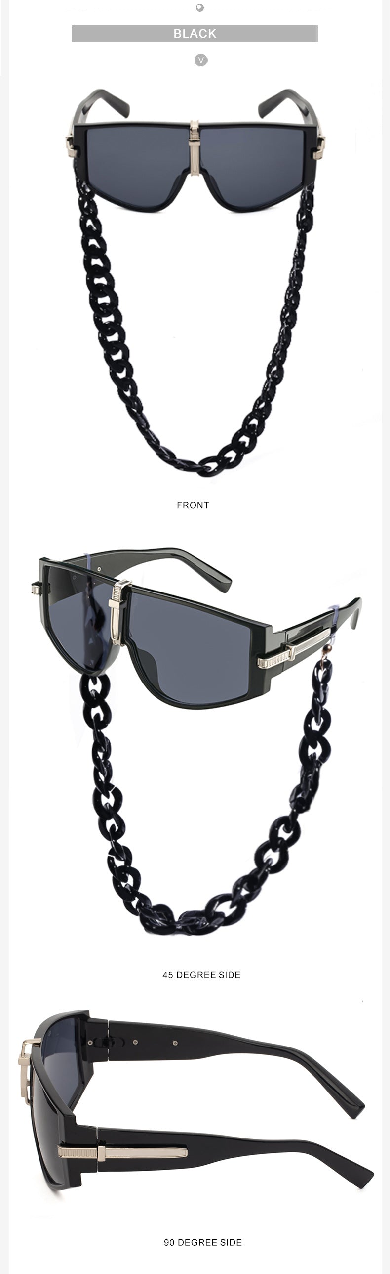 Sunglasses for Women Korean Style Chain Sunglasses Trendy sunglasses European and American Fashion Outdoor Street Style Glasses shade