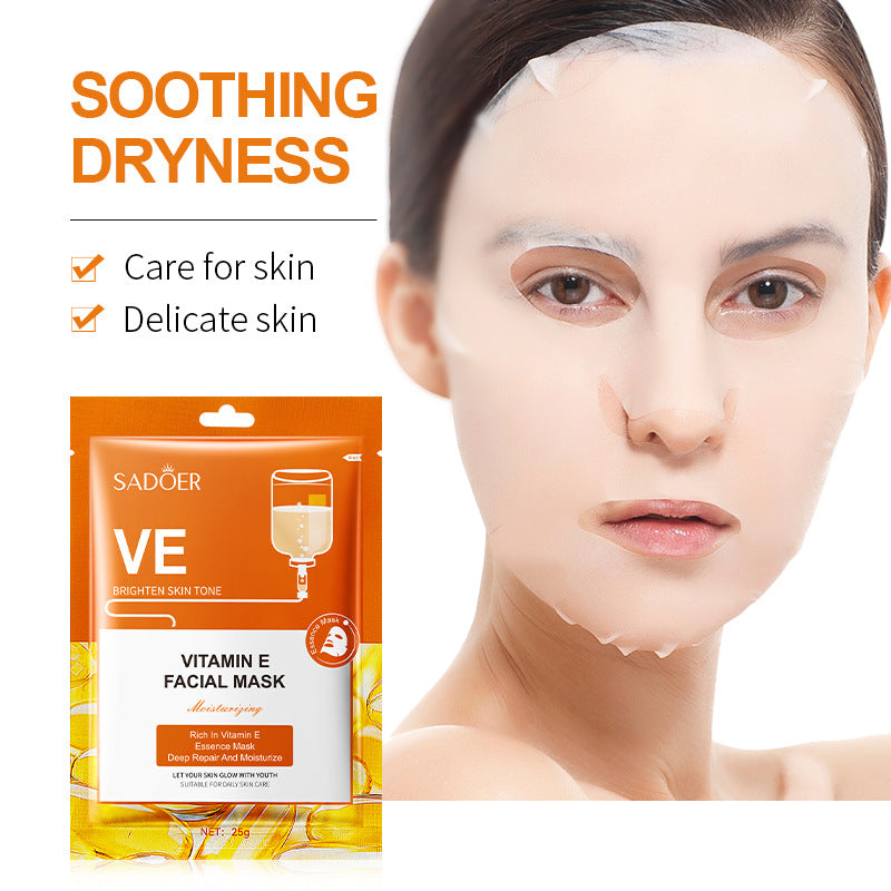 Full English Mask SADOER Hyaluronic Acid Vitamin E Oligopeptide Hydrating Moisturizing Tablets  Foreign Trade Wholesale