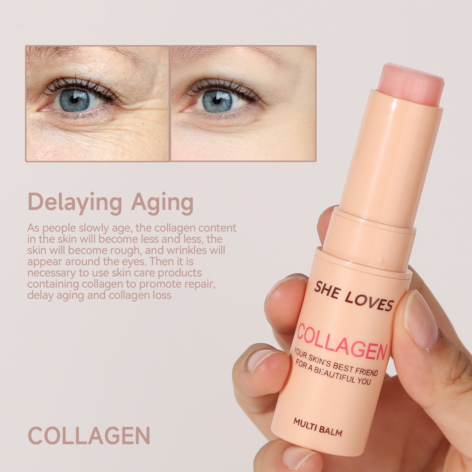 Exclusive Supply sheloves Collagen Essence Stick Moisturizing, Wrinkle-Reducing, Lifting, and Firming Facial Care Essence