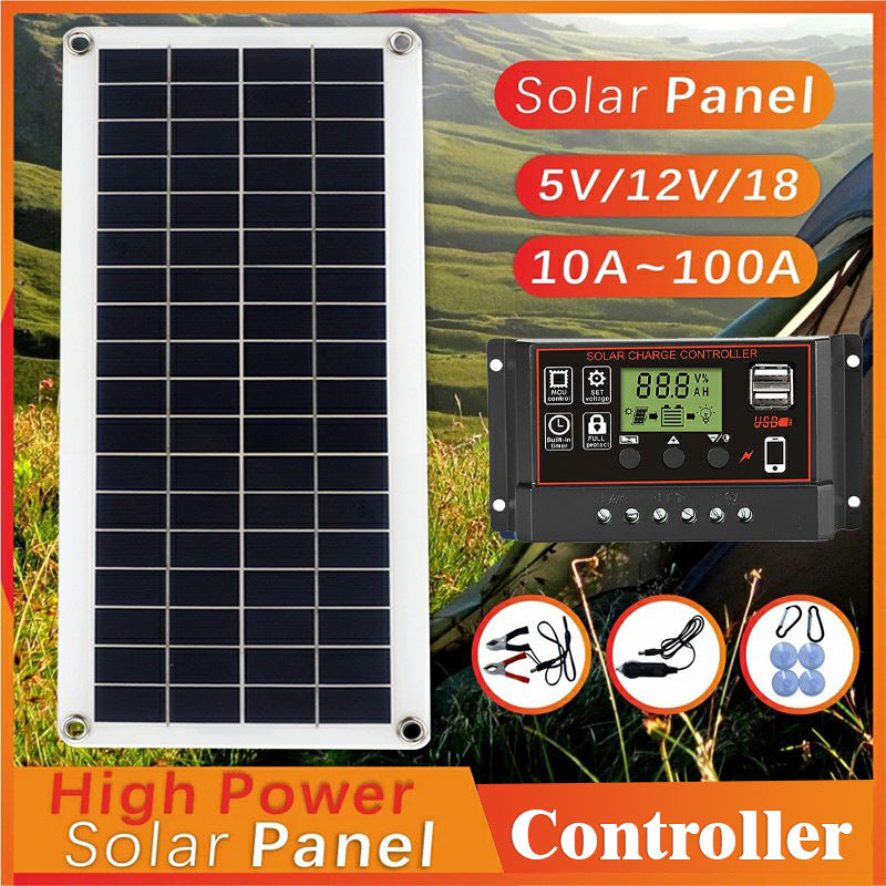 Factory Direct E-commerce 20W Solar Panel Control Kit Battery Emergency Power Solar Photovoltaic Panel