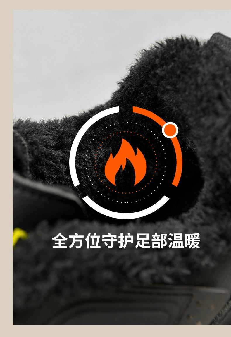 Winter New Ultra-fiber Leather Waterproof Fashion Casual Sports Shoes with Fleece Lining Warm Men's Shoes Non-slip Wear-resistant Running Shoes