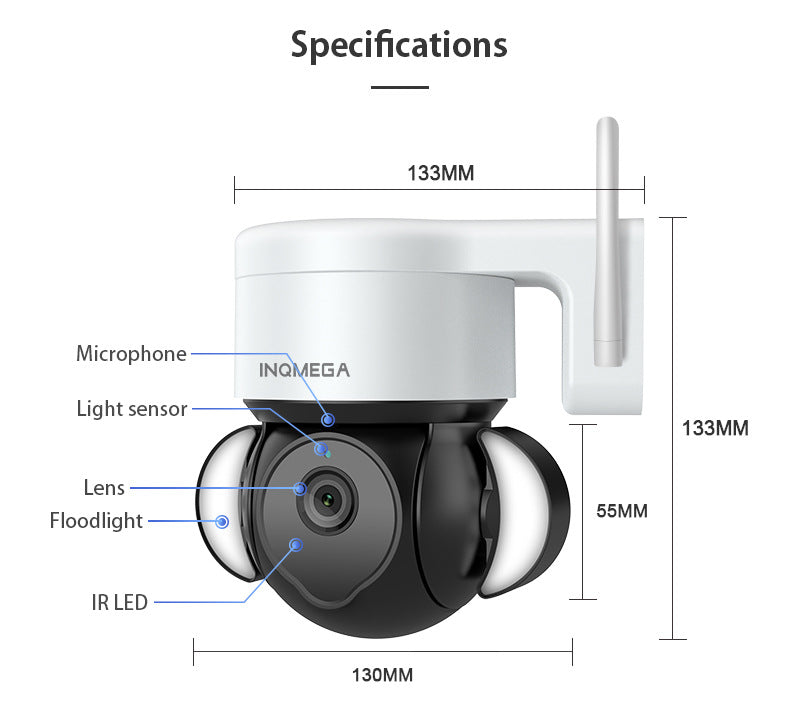 Private Model TUYA Surveillance Camera 5MP High Definition Full Color Night Vision Camera Outdoor Wired POE Camera