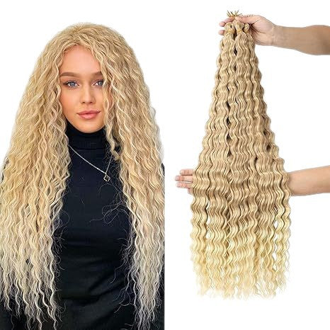 European and American Style Synthetic Hair Domestic Wig Crochet Hair Extensions Curly Hair Piece Deep Wave Bulk hair 30in120g