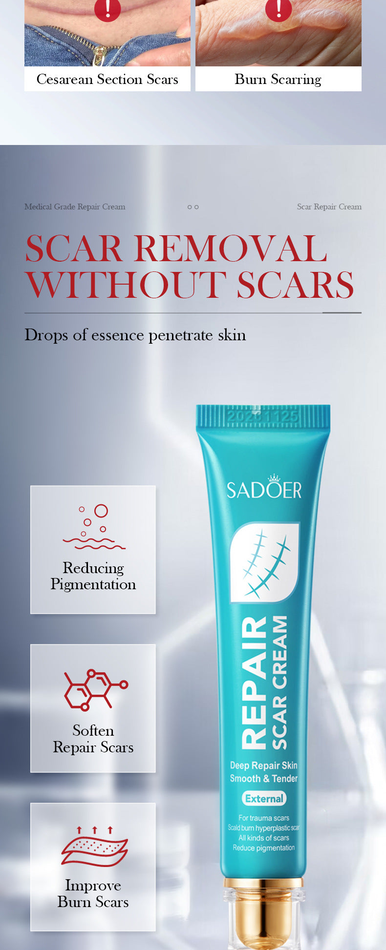 Full English Scar Serum SADOER Hydrating, moisturizing, rejuvenating, nourishing face cream  foreign trade wholesale