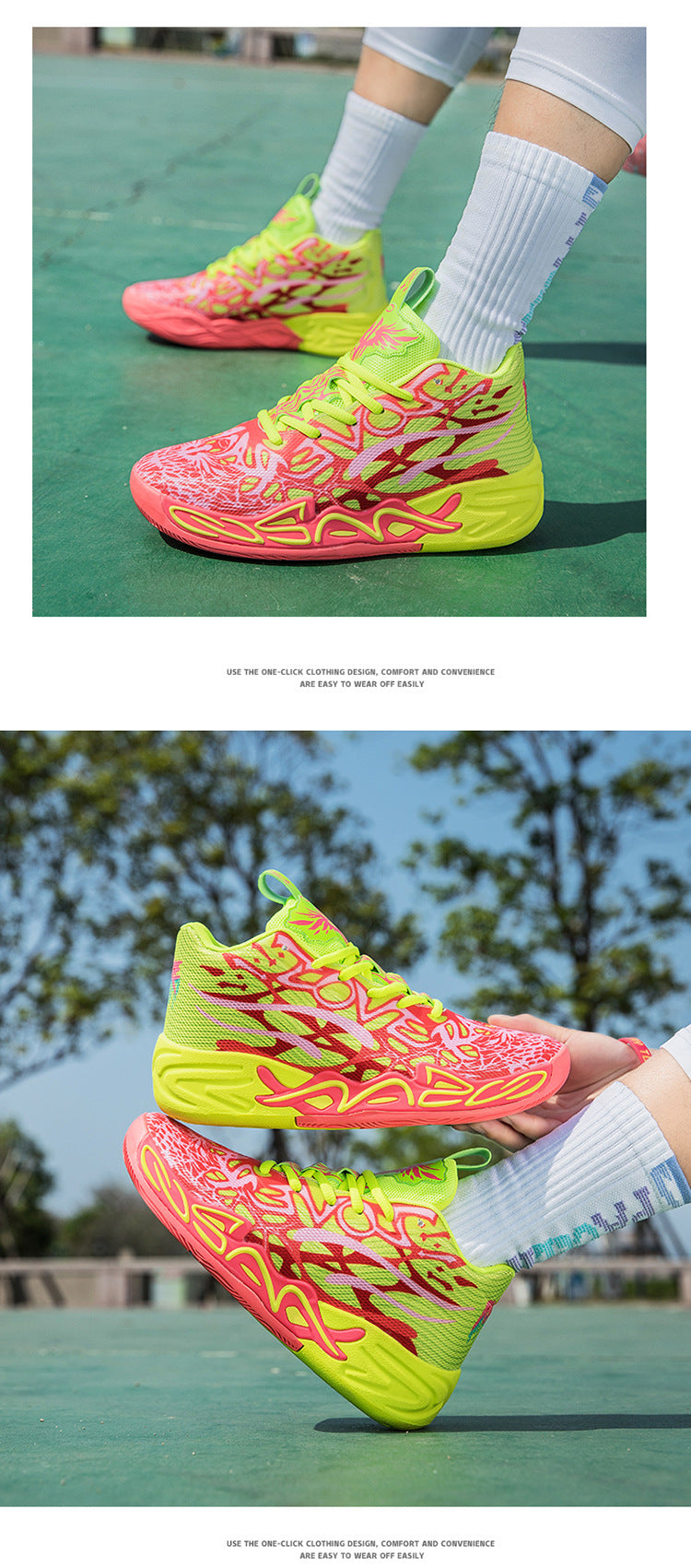 Fashion Trend Basketball Shoes New Youth Mandarin Duck Mesh Breathable Sports Shoes High-Top Training Boots