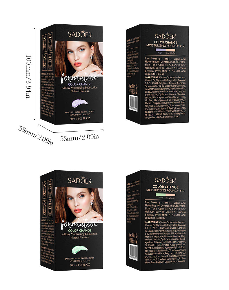 Makeup SADOER Concealer foundation with temperature-changing skin tone that doesn't easily come off BB Wholesale Cross-Border Foreign Trade Frost