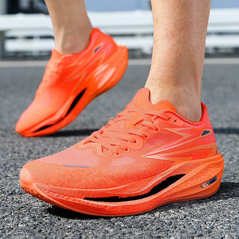 Fashion Four Seasons New Popcorn Carbon Plate Breathable Couple Running Shoes Comfortable Unisex Sports Shoes