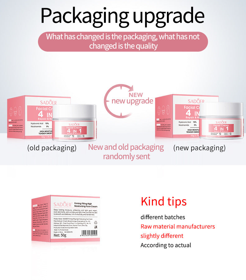 Full English Four-in-One Skincare Series SADOER Moisturizing, nourishing, and rejuvenating face cream essence liquid  wholesale