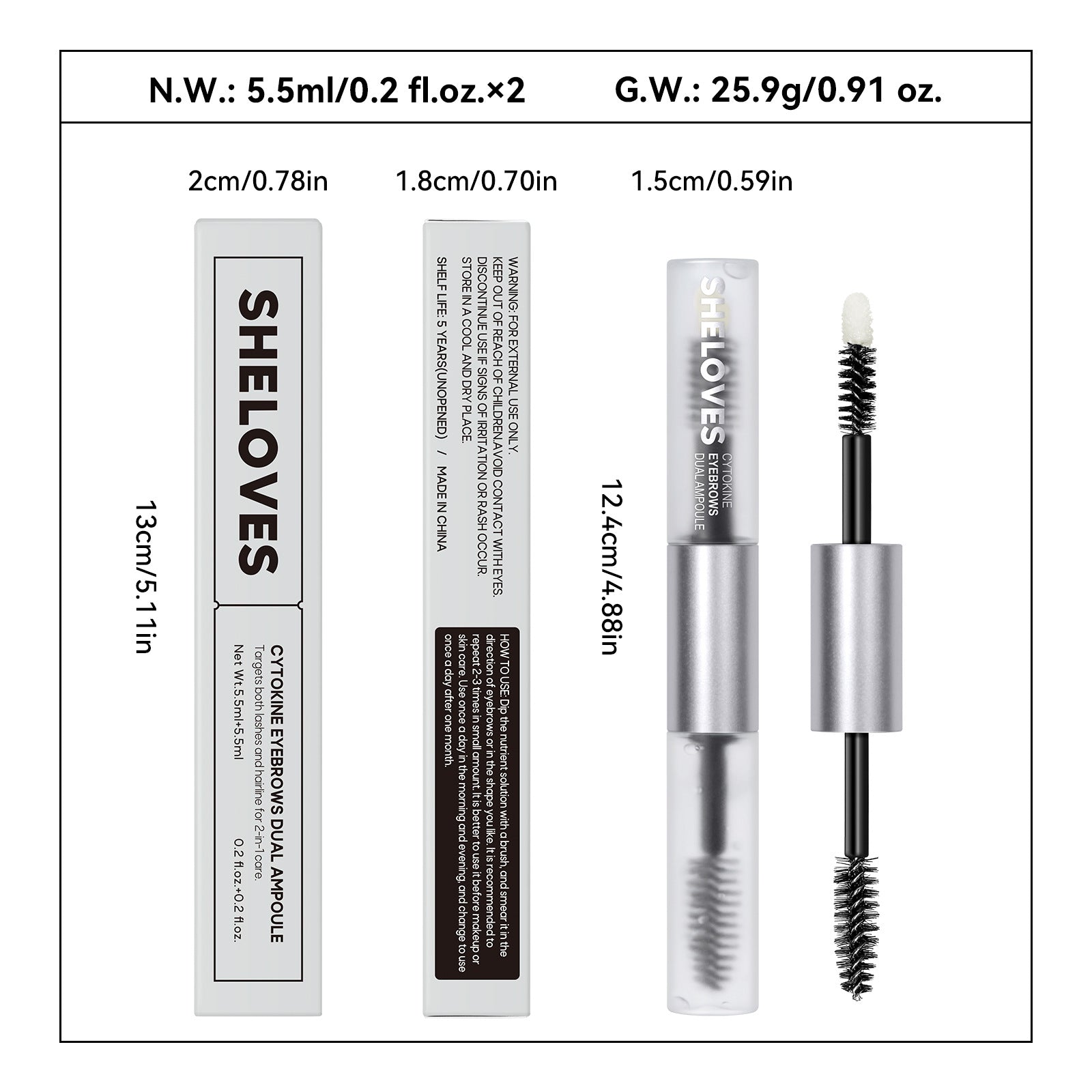 Exclusive Supply sheloves Eyebrow Liquid Double-ended Eyelash Hairline Lengthening Thickening Curling Styling Serum