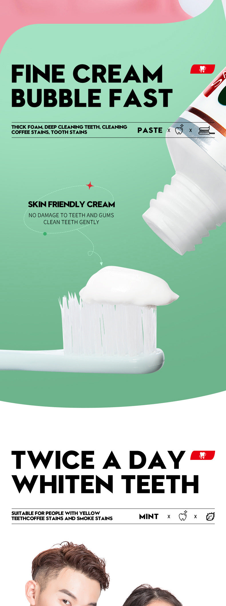 Distribution Combination Toothpaste SADOER Clean teeth fresh oral care cross-border wholesale