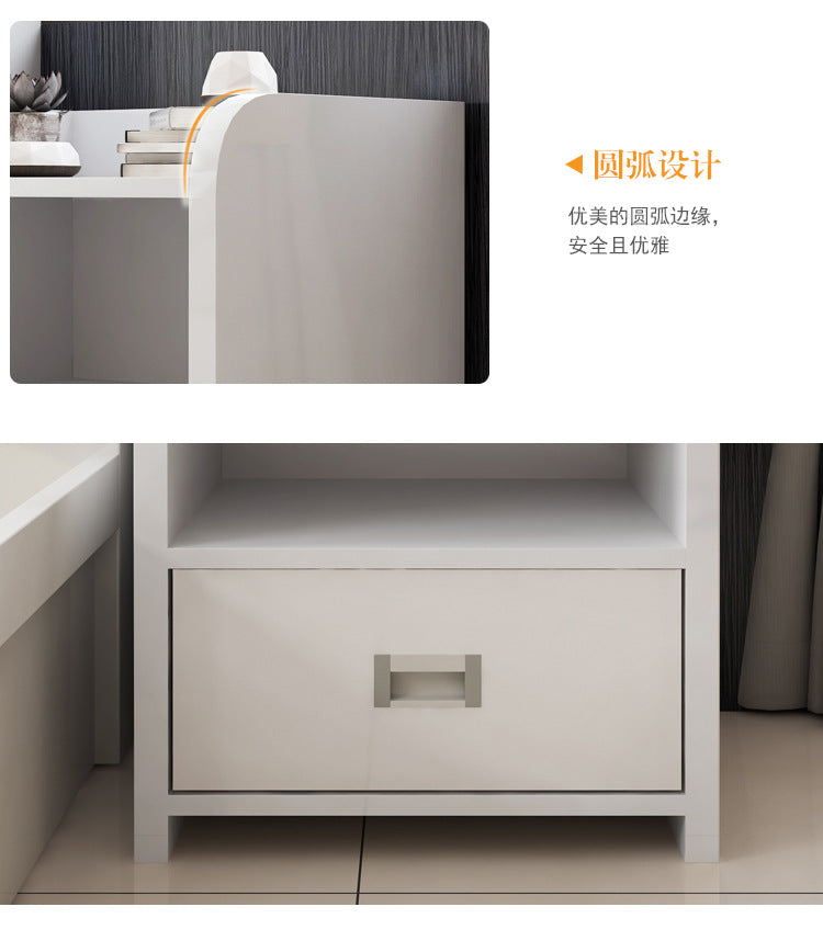 Economical Simple Modern Mini Cabinet Bedroom Bedside Storage Cabinet with Drawers Panel Bedside Table