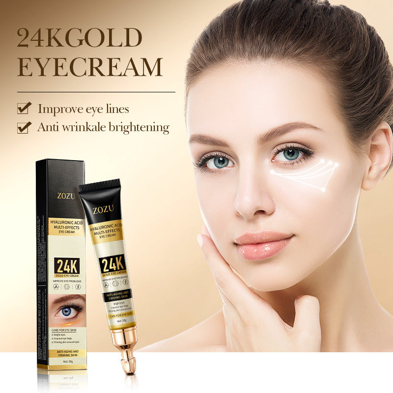 24K Gold Eye Cream ZOZU Hyaluronic Acid Hydrating and Moisturizing Eye Cream for Eye Wrinkles Cross-Border Wholesale