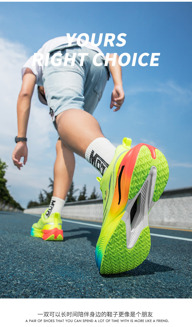 Red Rabbit9pro Luminous Carbon Plate High Elastic Cushioning Women Running Shoes Men Autumn Racing Training Non-Slip Cushioning Sneakers