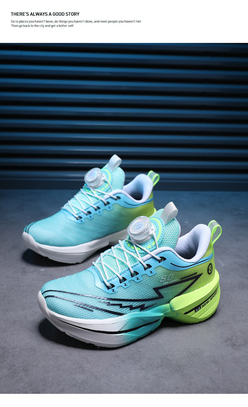 Children's Red Rabbit Sports Shoes Mesh Lightweight Breathable Student Physical Training Shoes Shock Absorption Anti-Slip Boys' Running Shoes