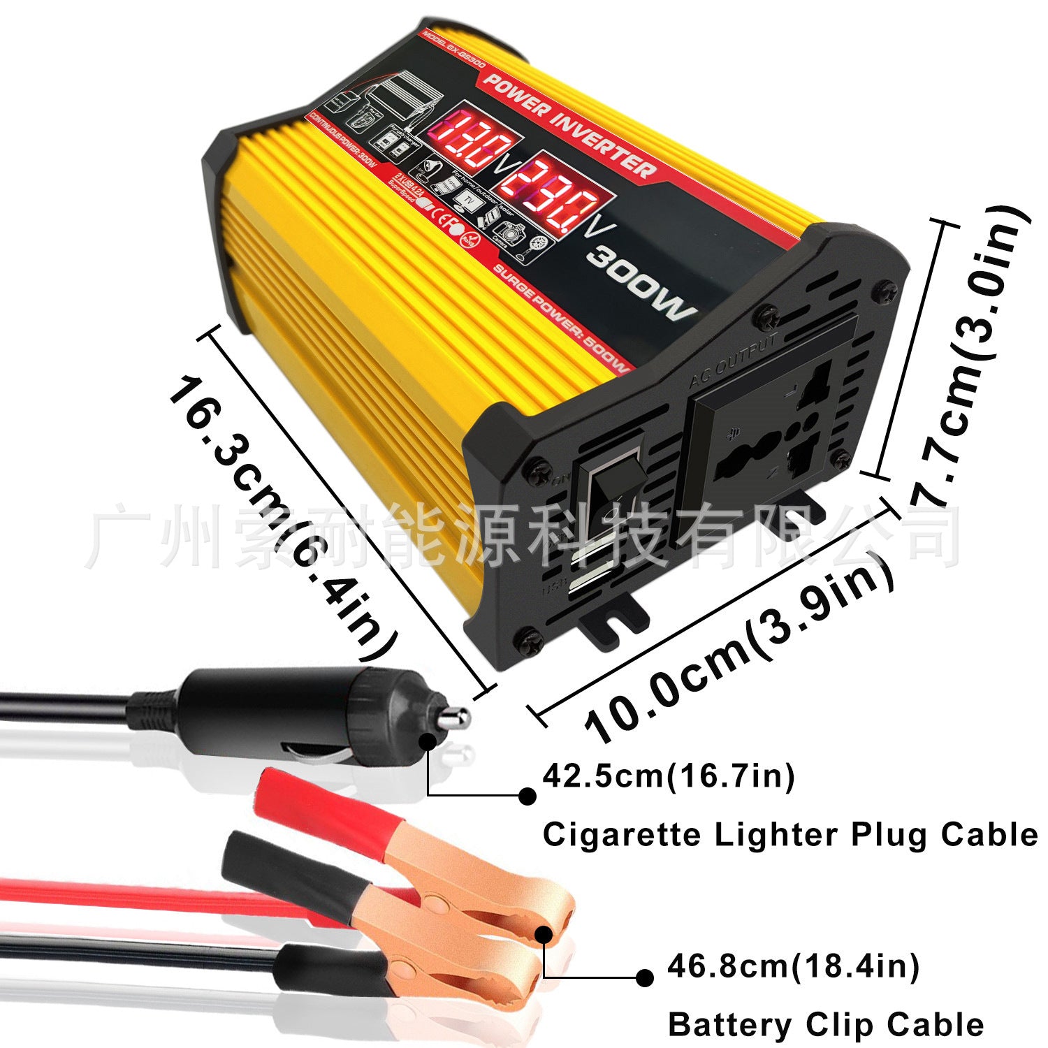 12V Car Inverter300W Turn110V 220V Double USB With voltage display car inverter