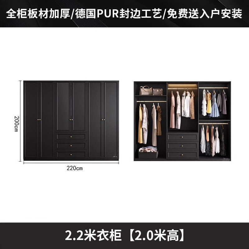 Vintage Style Wardrobe Black Cabinet Wardrobe for Home Bedroom Small Apartment Modern Simple Side Cabinet Top Cabinet Furniture Wardrobe