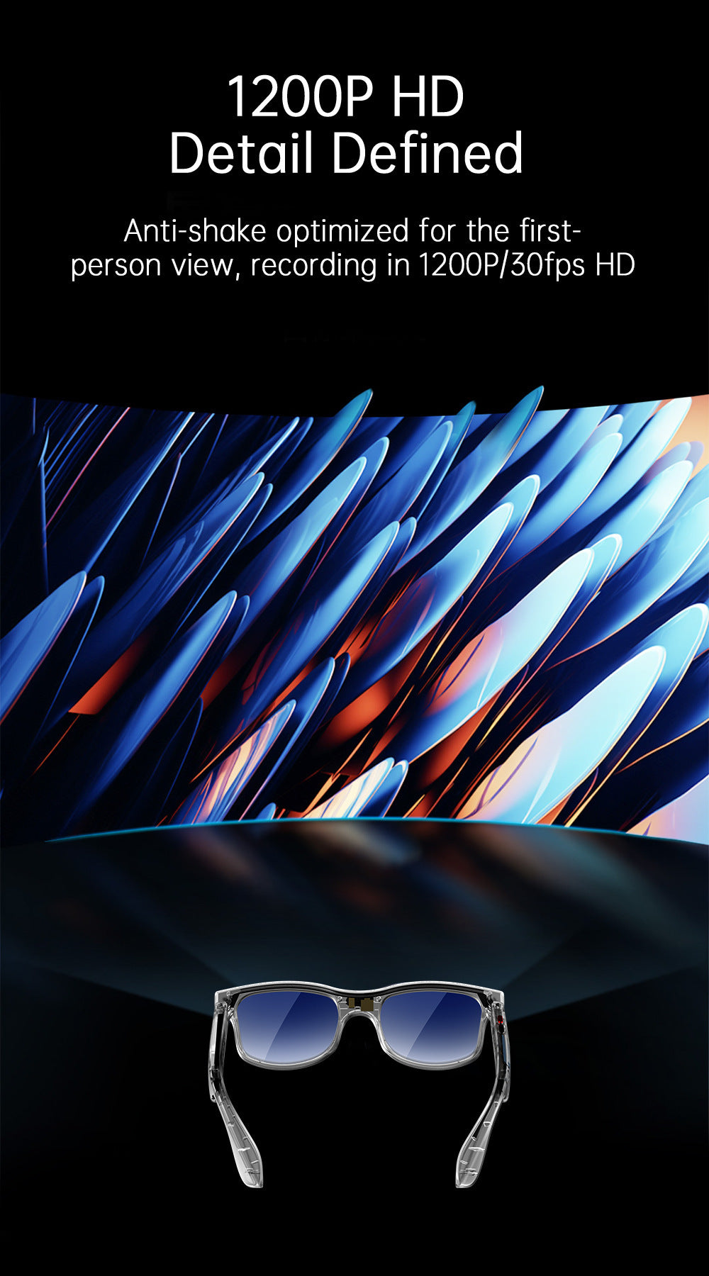 AIMB-G3Smart Glasses800100 Megapixel Camera Ai Simultaneous Translation Recognition1200P Video Recording Audio Recording