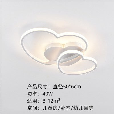Master Bedroom Simple Modern Cozy Romantic LED Ceiling Lamp Creative Heart-Shaped Children's Room Wedding Room Girl's Room Lamp