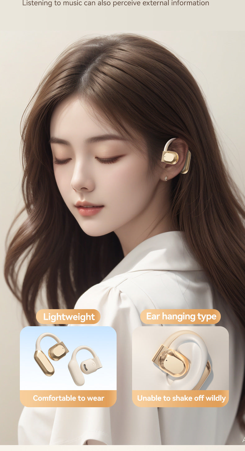 M62Popular AI Translation Bluetooth Earphones Bone Conduction Ear Hook Digital Display Long Battery Life Wireless Bluetooth Earphones