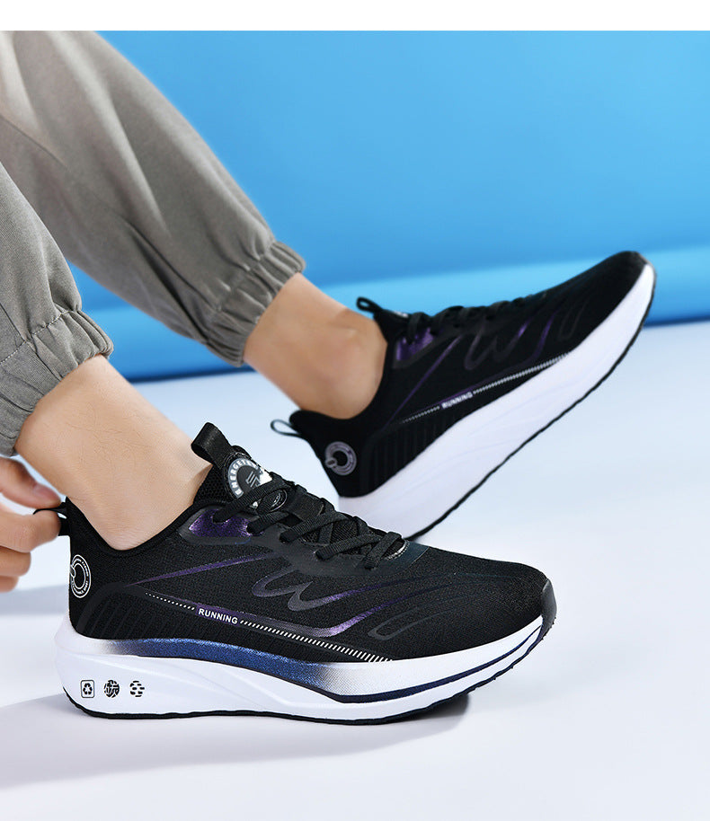 Spring New Ultra-Light Carbon Plate Sports Shoes Large Size Shock Absorption Breathable Running Shoes Racing Sports Soft Sole Men's Shoes