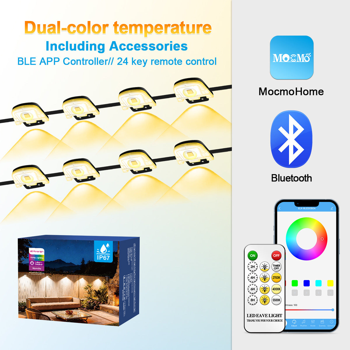 RGBCW Iridescent Fence Light Bluetooth Version Fence Light Wall Washer Fence Light Garden Light Waterproof Decorative Light