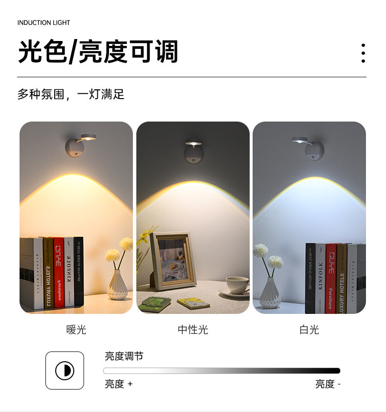 new indoor wireless wall light spotlight Charging led Intelligent Human Body Sensor Light Remote Control Picture Light