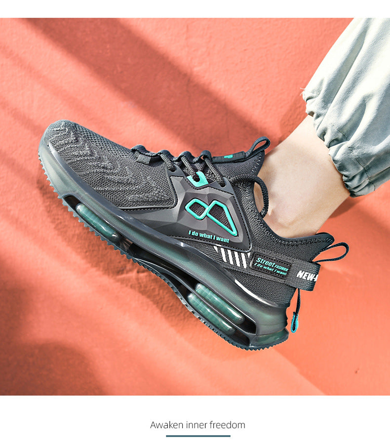 New Double Layer TPU Popcorn Big Sole Cushioning Rebound Sports Shoes Men's Fashion Light Luxury Versatile Casual Trendy Shoes