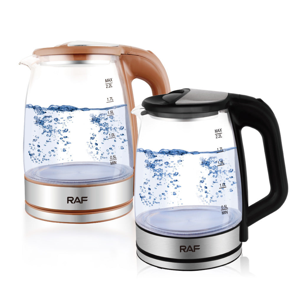 RAF European standard hot-selling household glass electric kettle2.2L Large Capacity Inner Wall Marking Kettle