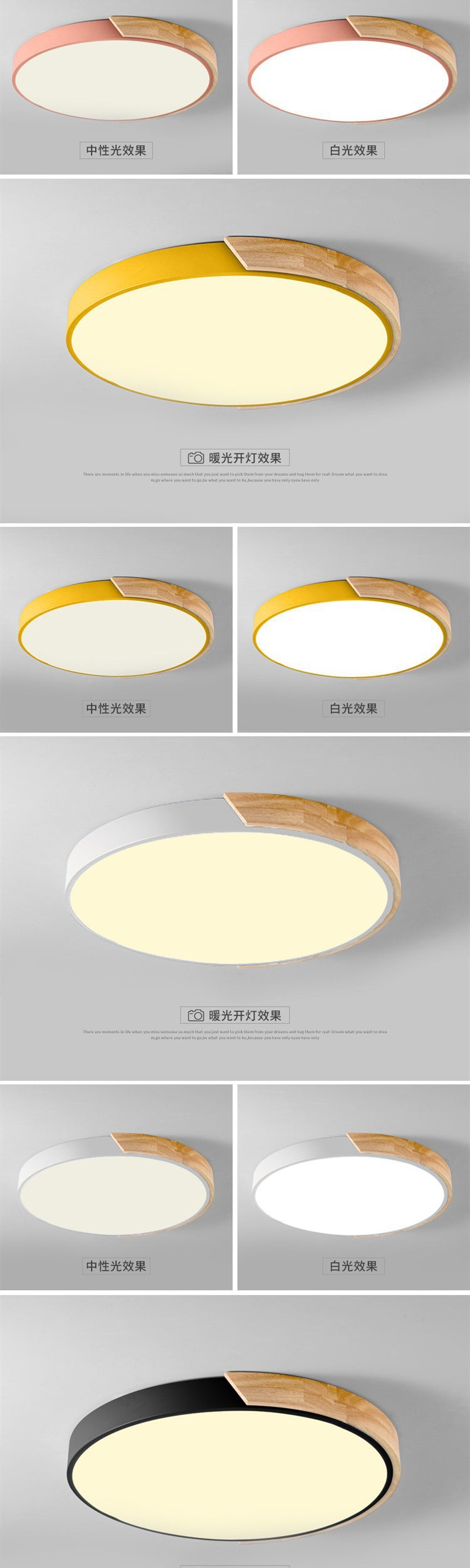 LED Lamp Bedroom Lamp Modern Simple Nordic Ceiling Lamp Creative Children's Room Study Round Room Living Room Study