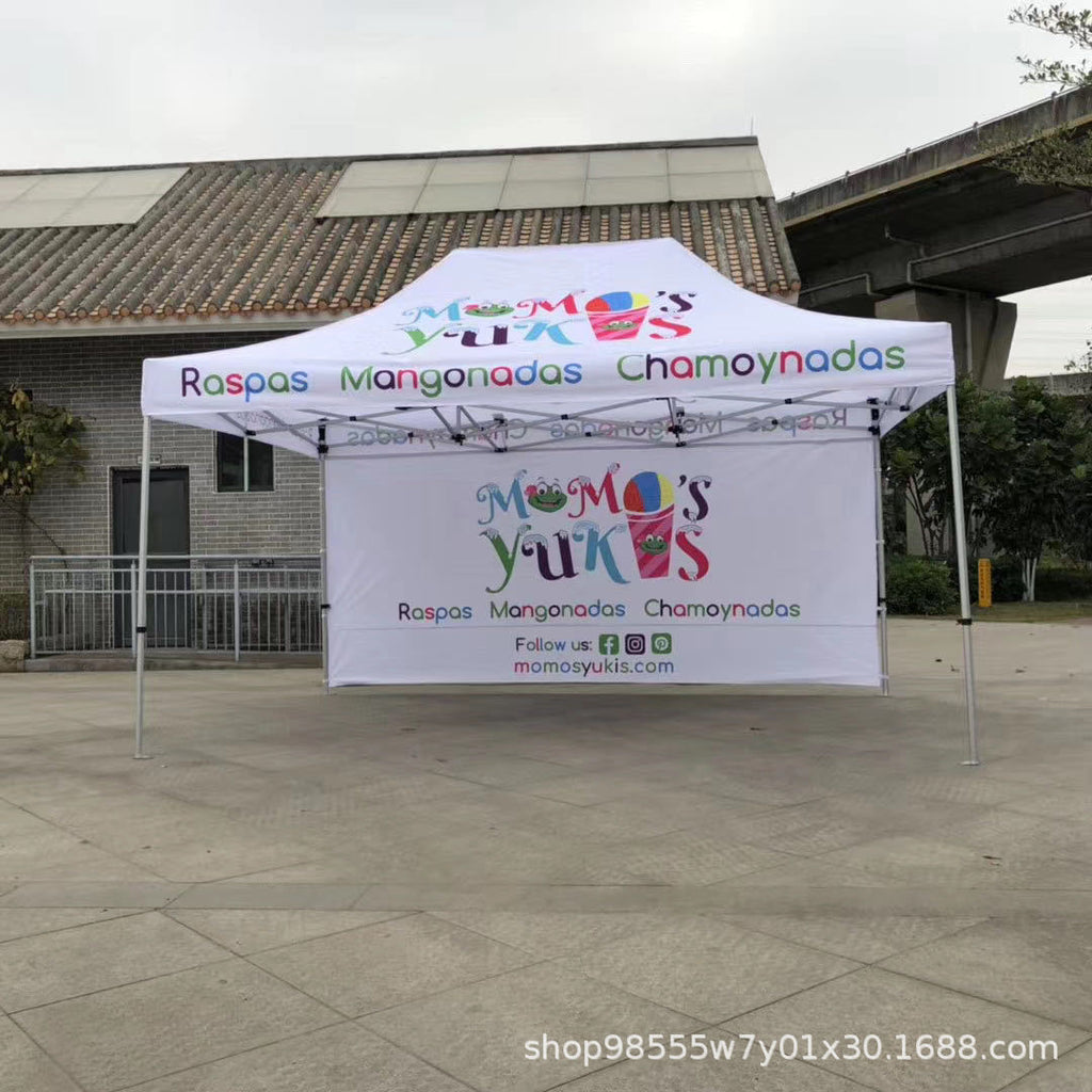 Outdoor Advertising Sunshade Folding Four-Corner Retractable Tent Advertising Umbrella Windproof Rainproof Stall Large Umbrella Four-Leg Tent