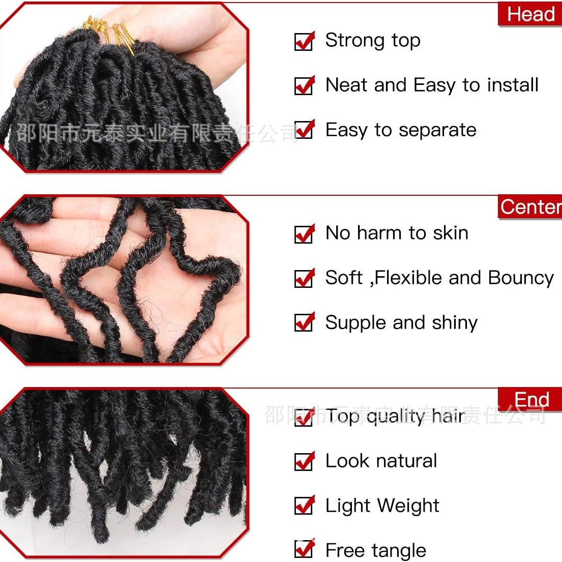 Dreadlock Wig Earthworm Curl Butterfly Faux Locs Crochet Hair African Braids Crochet Hair