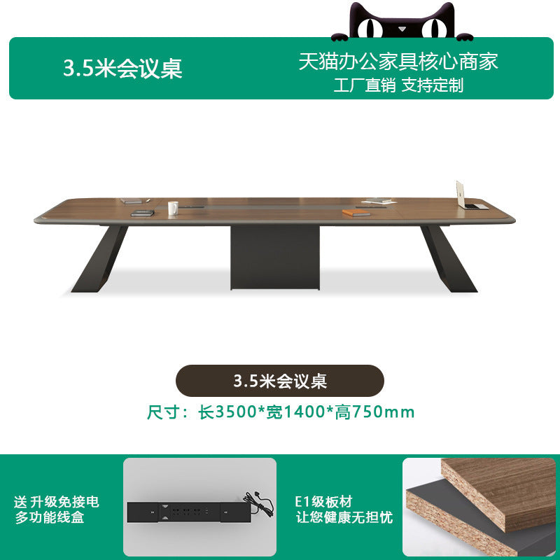 Office Conference Table Long Table Simple Modern Long Strip Table Conference Room Table and Chair Set Lacquered Large Employee Training Table