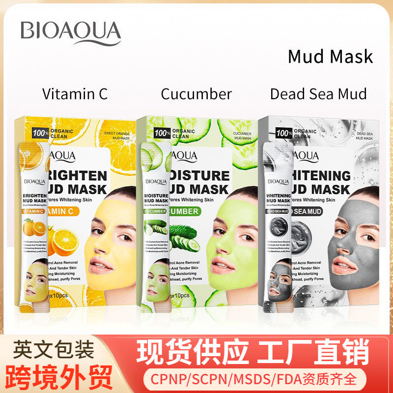Cleansing Mask BIOAOUA Cucumber Pore Cleansing Smear-On Portable Mud Mask  Foreign Trade Wholesale