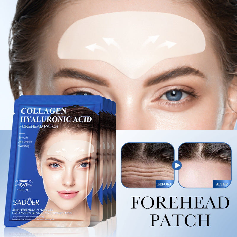 Full English Hyaluronic Acid Forehead Patch SADOER Collagen Firming Improves Forehead Wrinkles  Wholesale