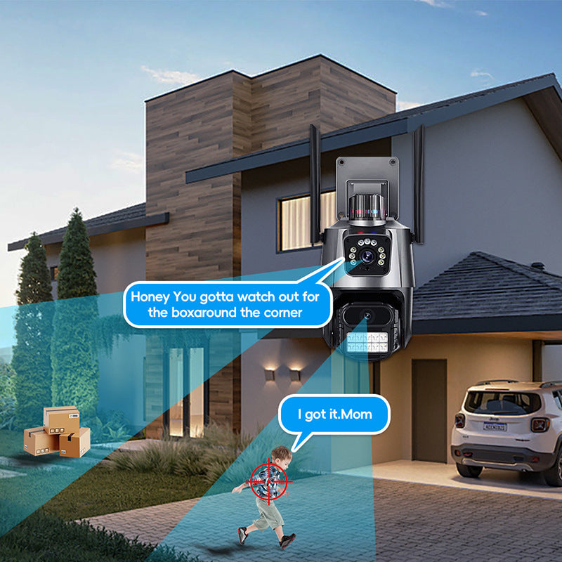 Surveillance Camera Dome Dual Screen Home Connection APP Binocular dual-lens outdoor HD wireless camera
