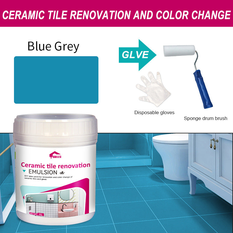 Water-Based Tile Paint Bathroom Floor Tile Color Change Renovation Coating Toilet Glass Wear-Resistant Waterproof Paint Matte