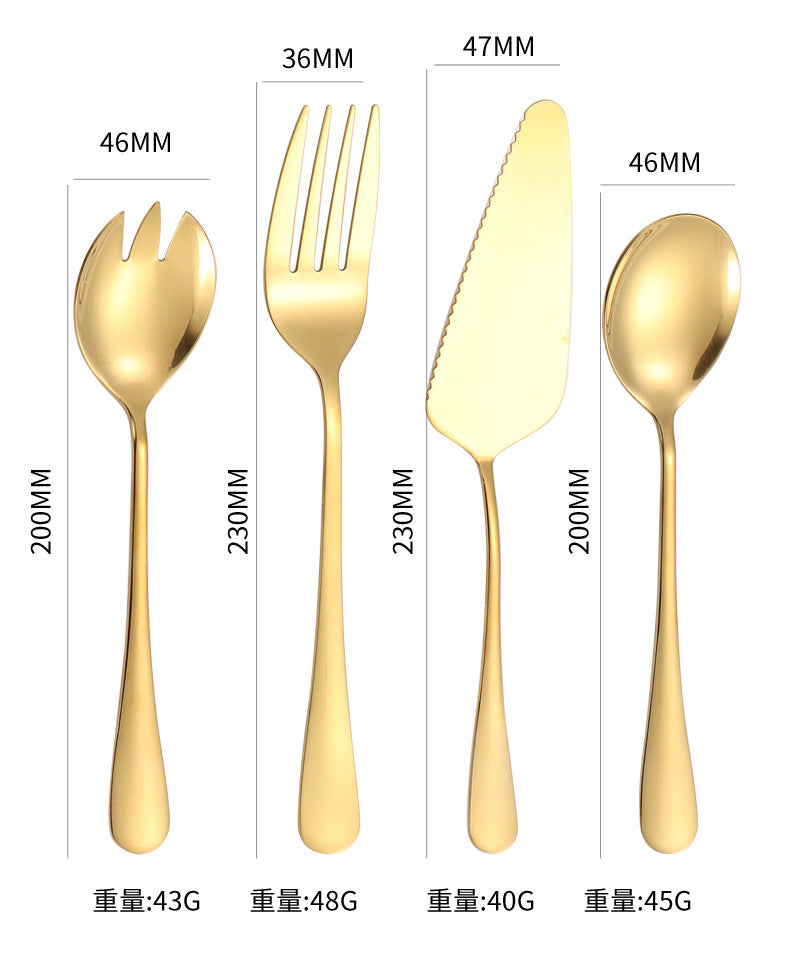 1010Stainless Steel Public Tableware Salad Dessert Spoon Fork Hotel Restaurant Self-service Spoon Fork Set