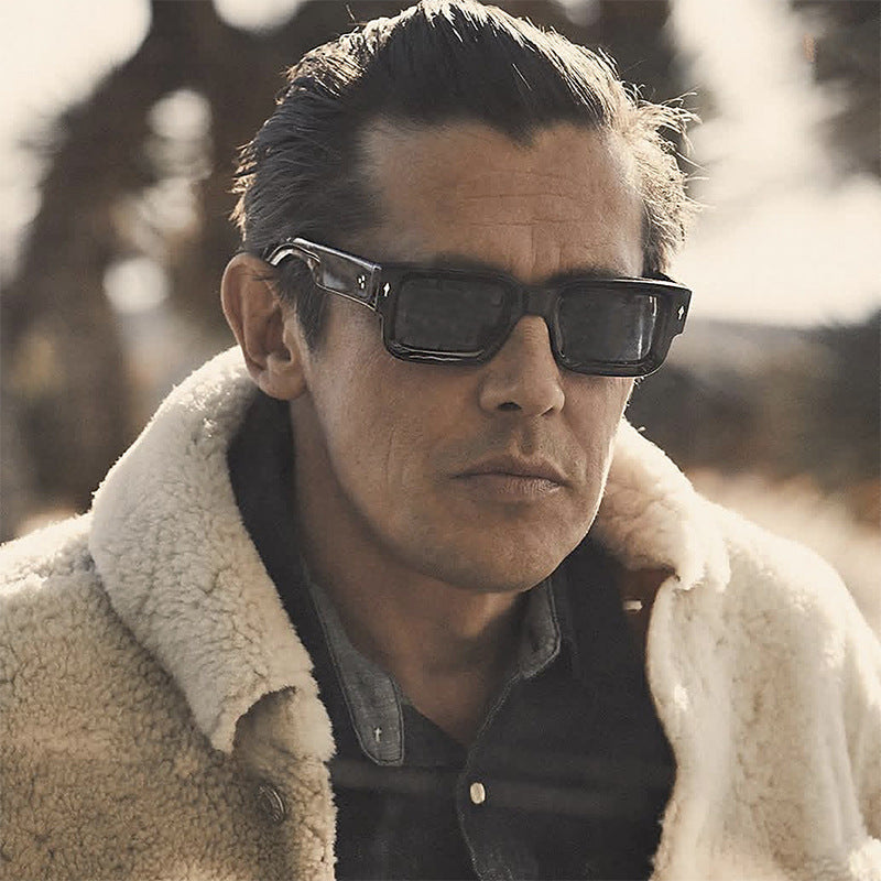 2025New Retro Square Frame Sunglasses for Men High-End European and American Retro Sunglasses Men's Trend sunglasses