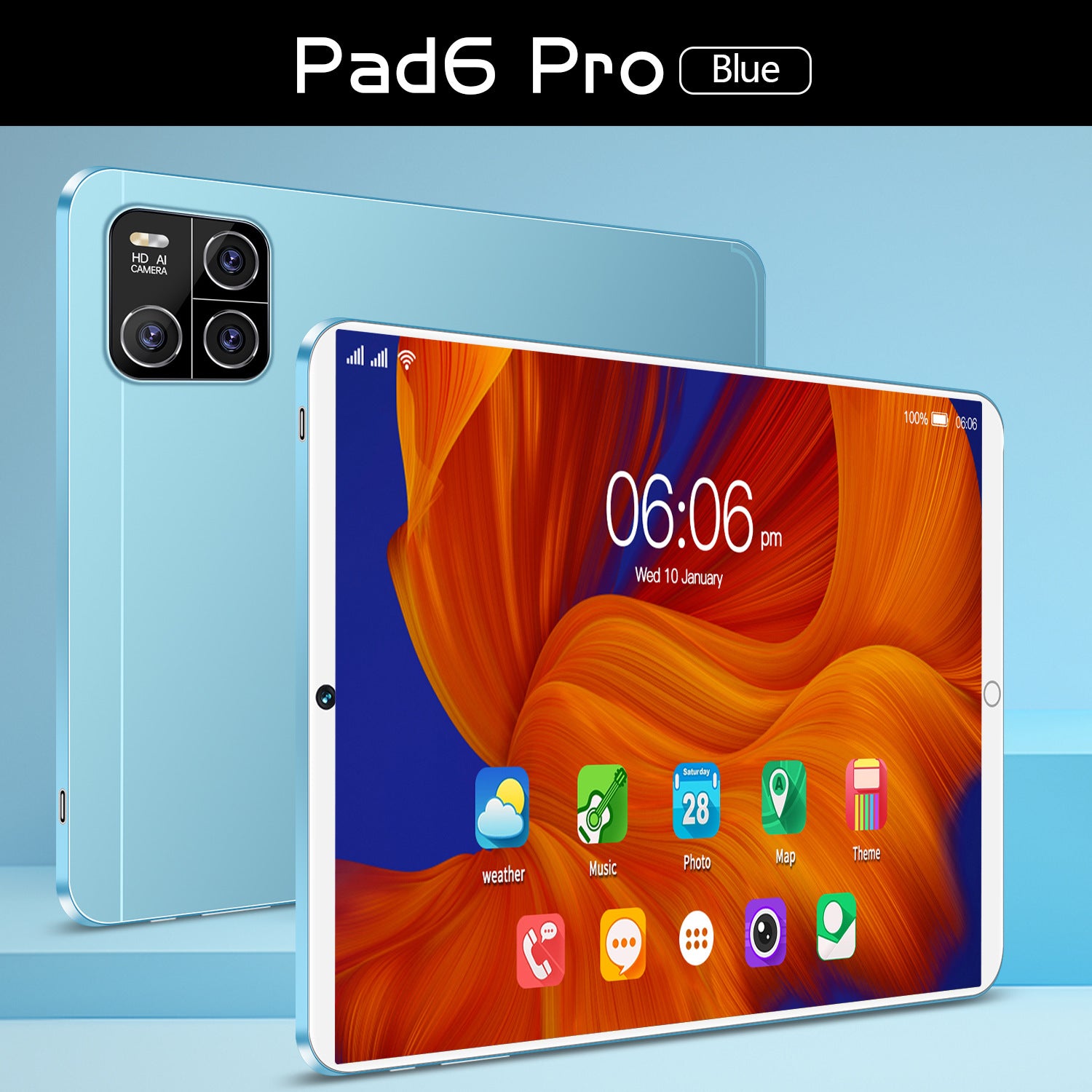 New Tablet Pad6 10Inch Android Smart Support WiFi Dual SIM Card Dual Standby Factory Exclusive