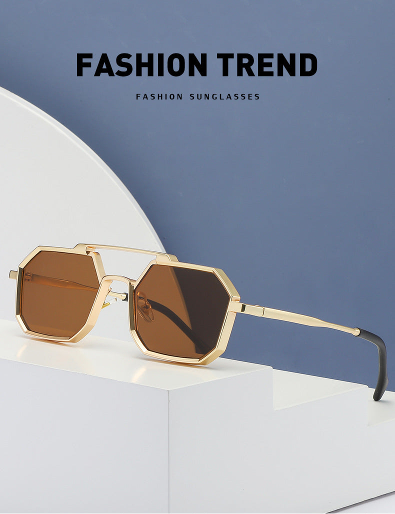 New European and American Steampunk Style Sunglasses for Men, Polygonal Small Frame Sunglasses for Women, Trendy sunglasses Wholesale