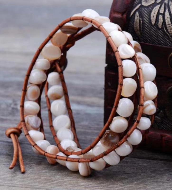 Tiger Eye Elastic Bracelet Adjustable Colorful Beaded Handmade Wrapped Bracelet Volcanic Double Row Woven Bracelet