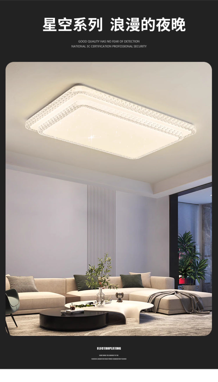 2025New led Ceiling Lamp Living Room Large Lamp Fashion Lighting Simple Modern Light Luxury Imitation Crystal Bedroom Lamp