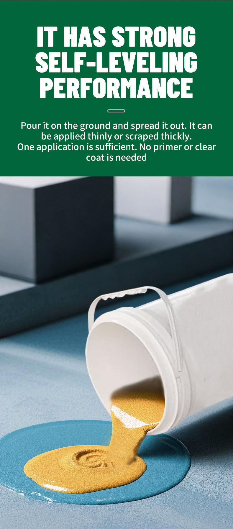 Qixia Epoxy Color Sand Floor Paint Cement Floor Paint Wear-resistant Imitation Marble Paint Self-leveling Floor Paint