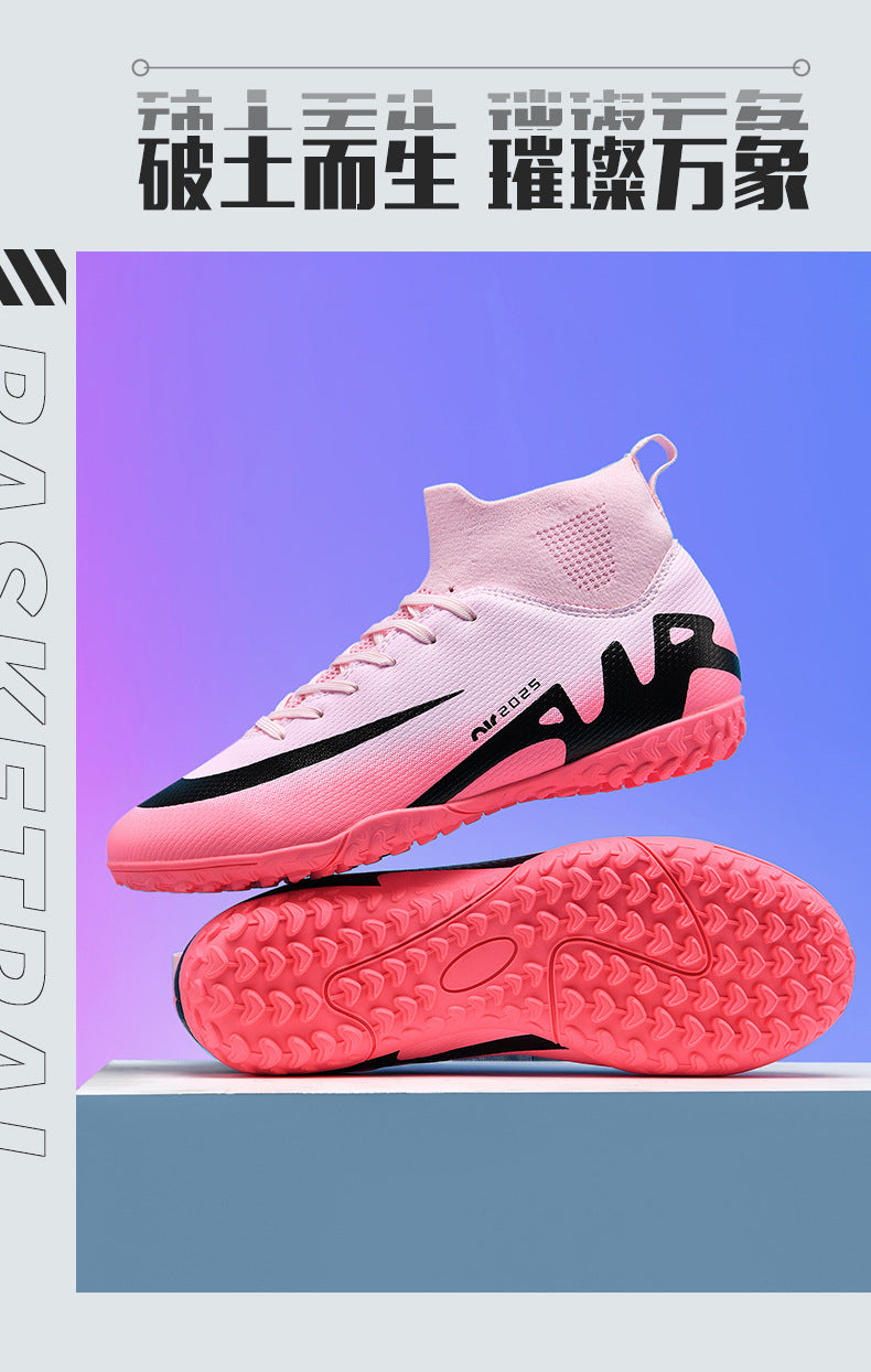Comfortable football shoes for men and women, teenagers and students AG Spike TF Anti-Slip Breathable Turf Training Sneakers