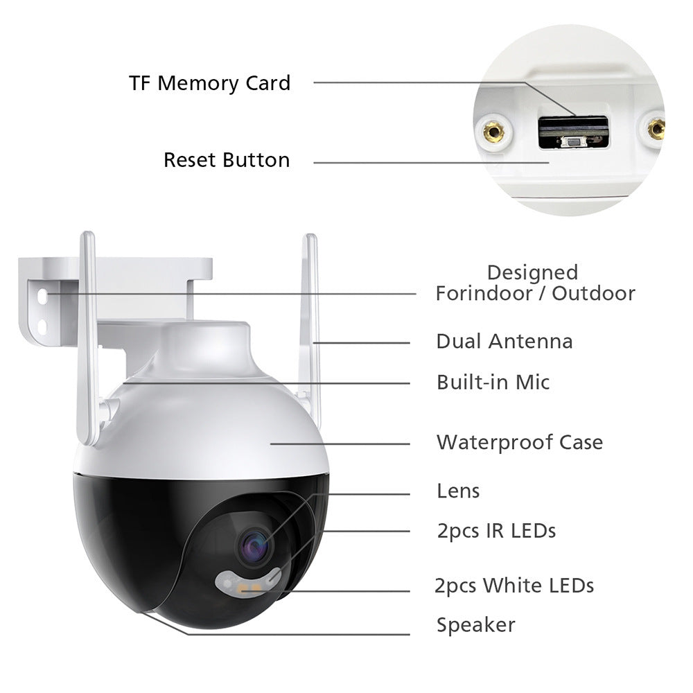 1080P Wireless WiFi360Indoor and outdoor waterproof ball camera with mobile phone remote monitoring and HD night vision