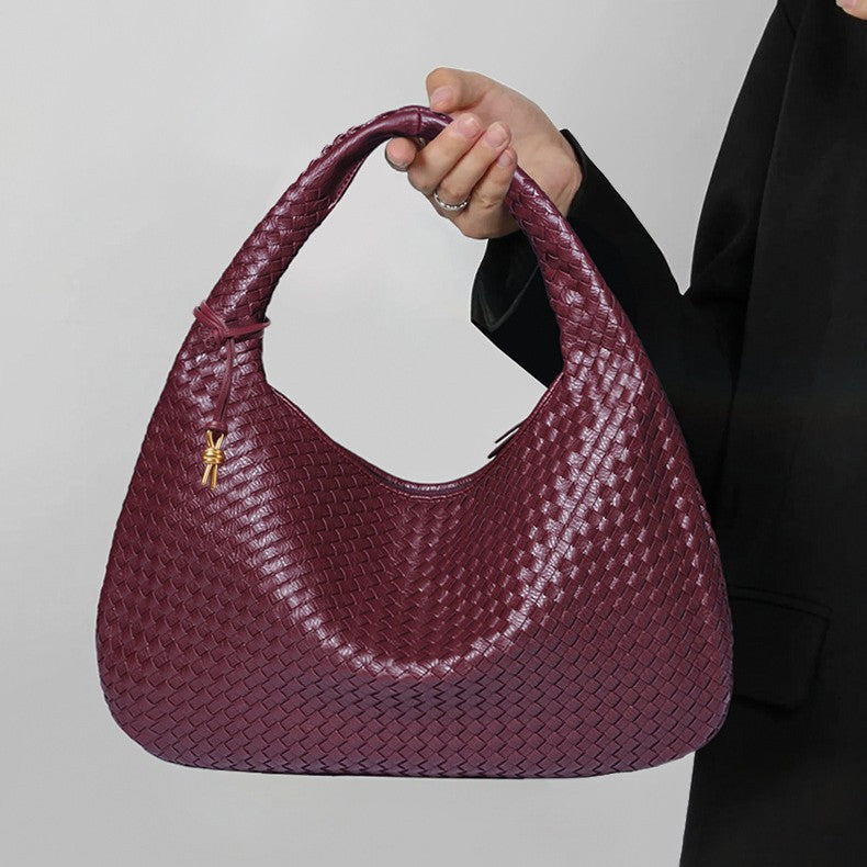AliExpress Handmade Woven Women's Bag Large Capacity Handbag Korean Style Commuting Casual Manufacturer Wholesale