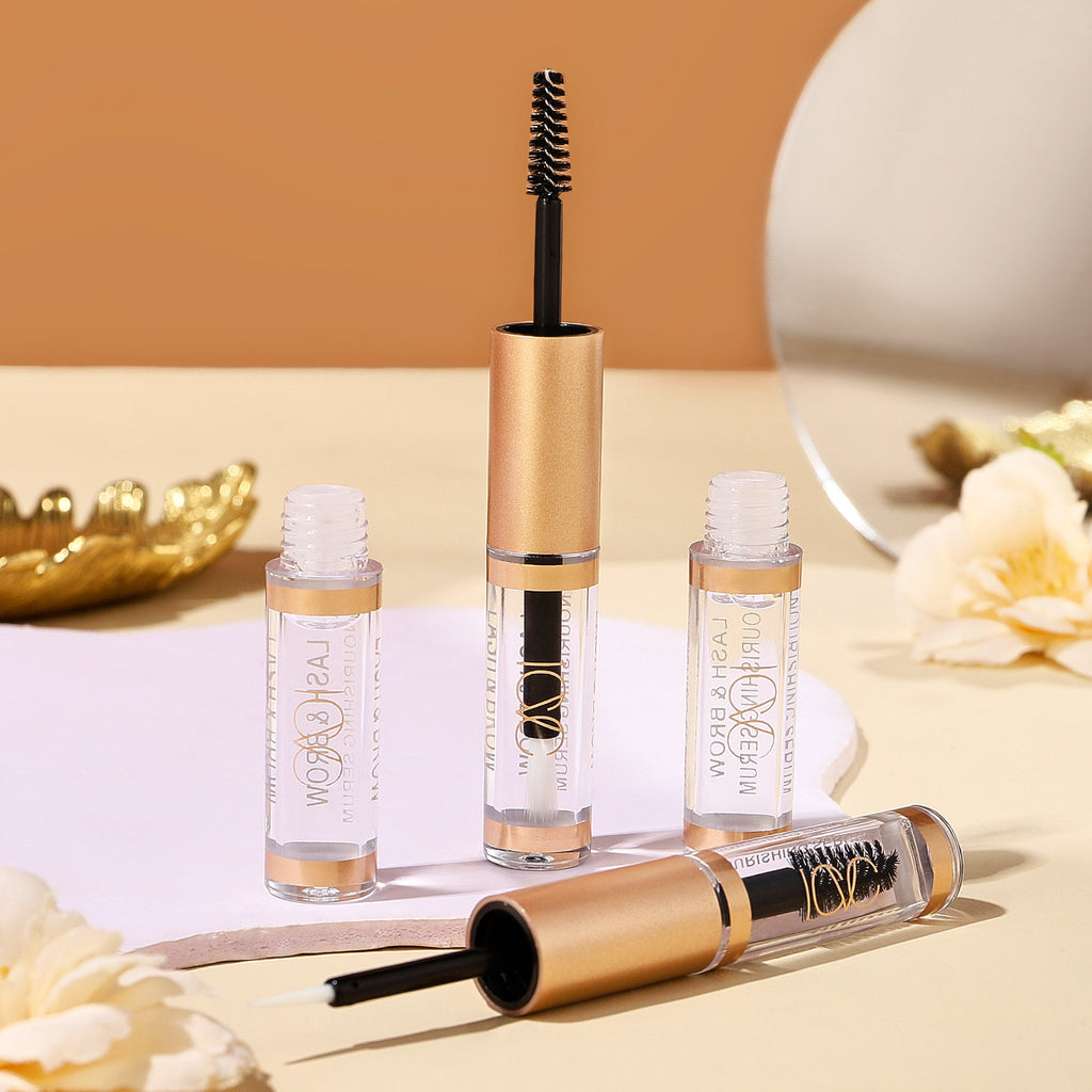 European Dropshipping Double-Ended Mascara Curling Dense Eyebrow Liquid Packaging Makeup Customizable Label