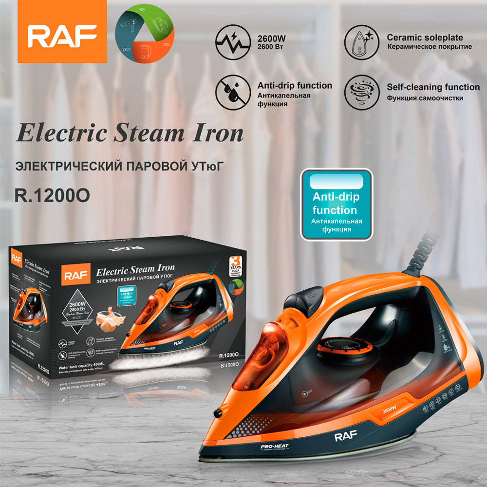 RAF European Standard Household Steam Electric Iron2600W Handheld Small Portable Clothes Ironing Machine