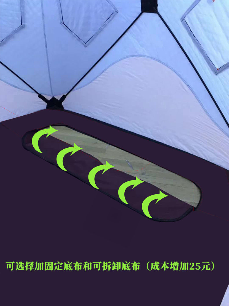 Cold-Proof Multi-Person Snow Fishing House Easy-to-Carry Sauna Winter Fishing Tent Outdoor Winter Fishing Cotton Fabric Warm Ice Fishing Tent